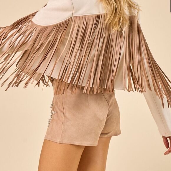 Retro Suede Patchwork Star Shorts - Picture 15 of 16